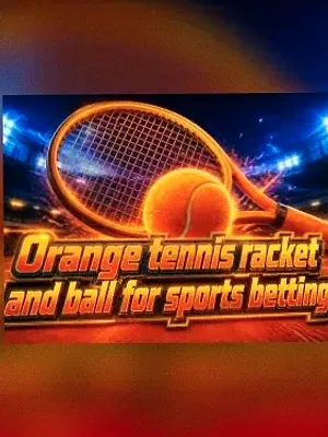 Orange tennis racket and ball for sports betting at Spinfin