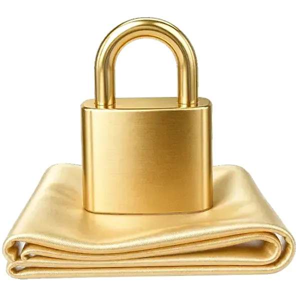 Padlock on folded cloth — Spinfin