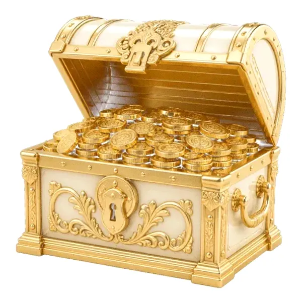 Open treasure chest — Spinfin