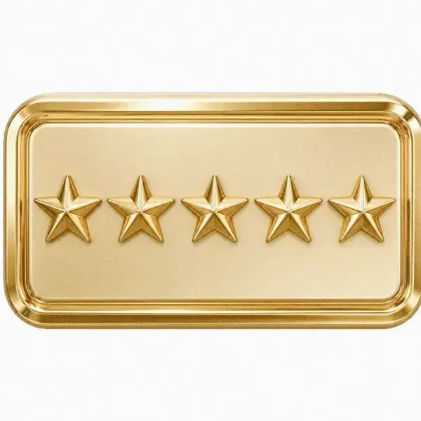 Five-star rating plaque — Spinfin
