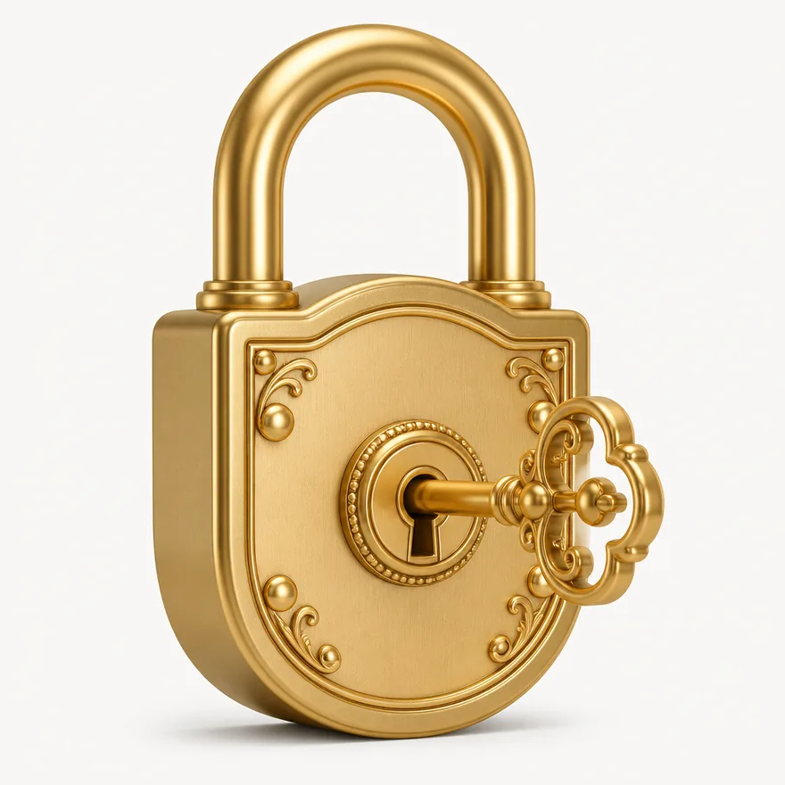 Padlock with key — Spinfin