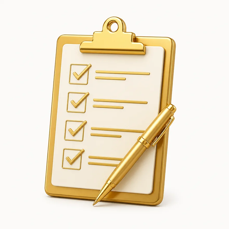 Clipboard checklist — Spinfin