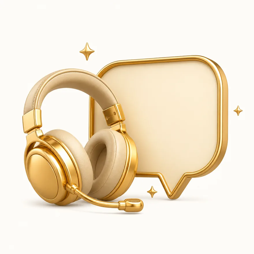 Headset with speech bubble — Spinfin